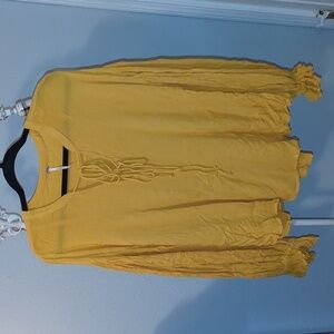 Free People yellow flowy top